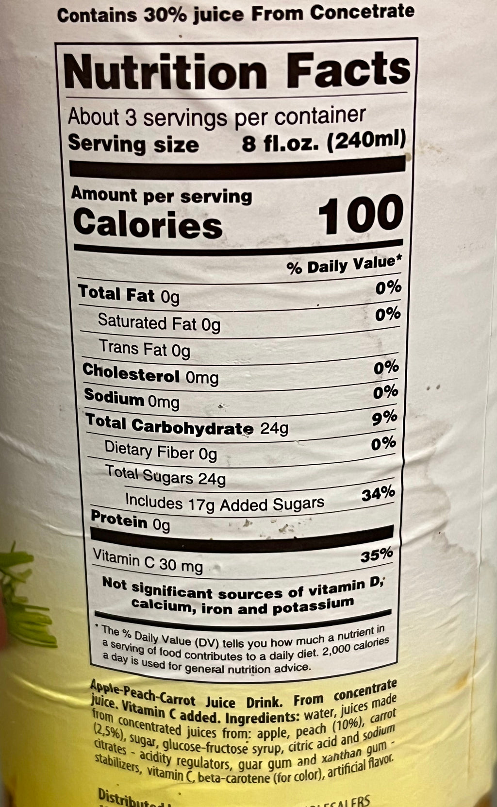 Loty Carrot Drink Juice PEACH 8/pack