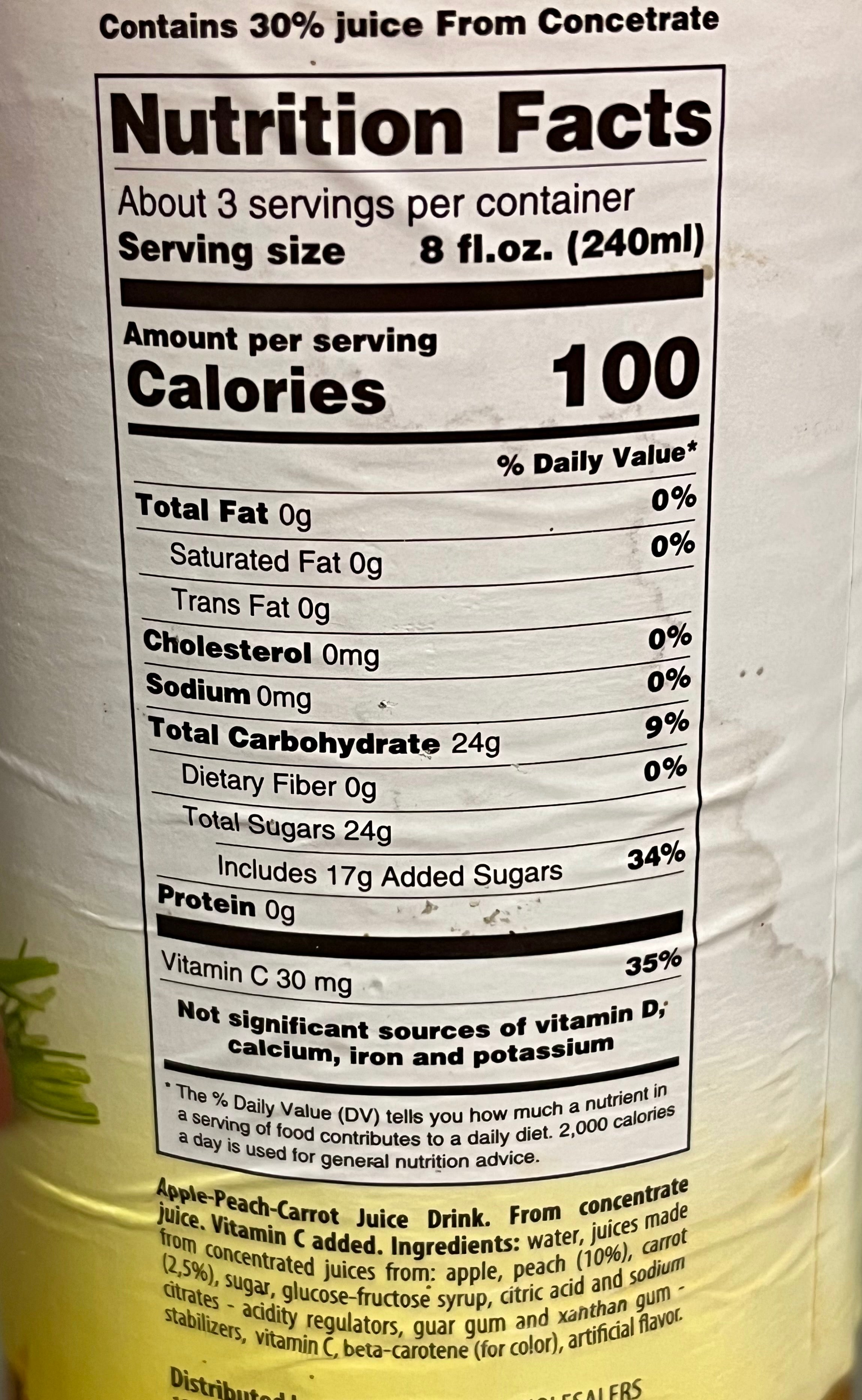 Loty Carrot Drink Juice PEACH 8/pack