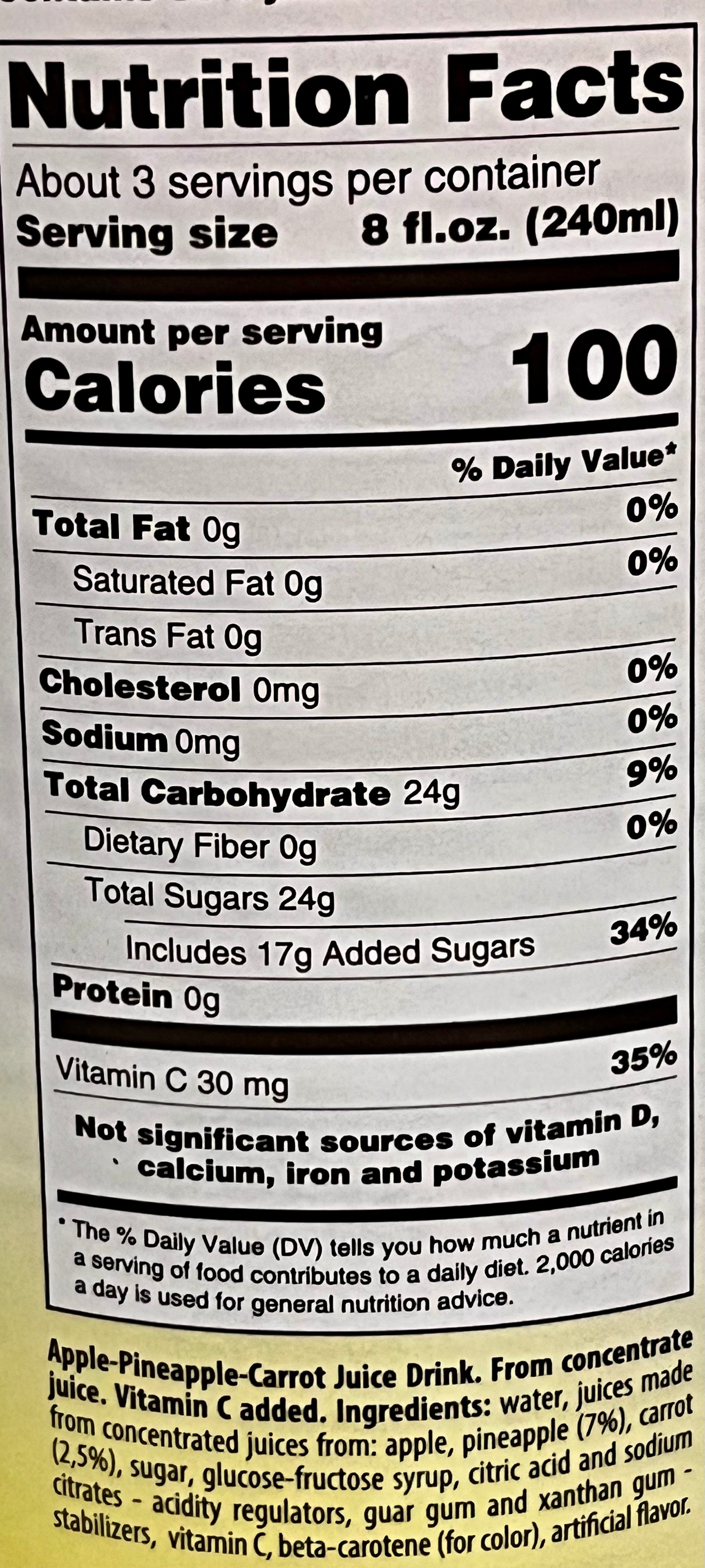 Loty Carrot Drink Juice PINEAPPLE- 8/pack