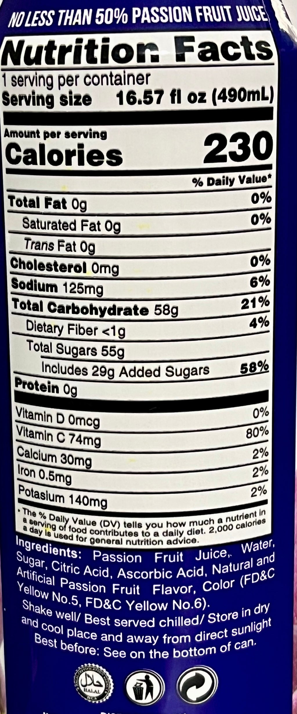 Loty PASSION FRUIT juice 6/pack